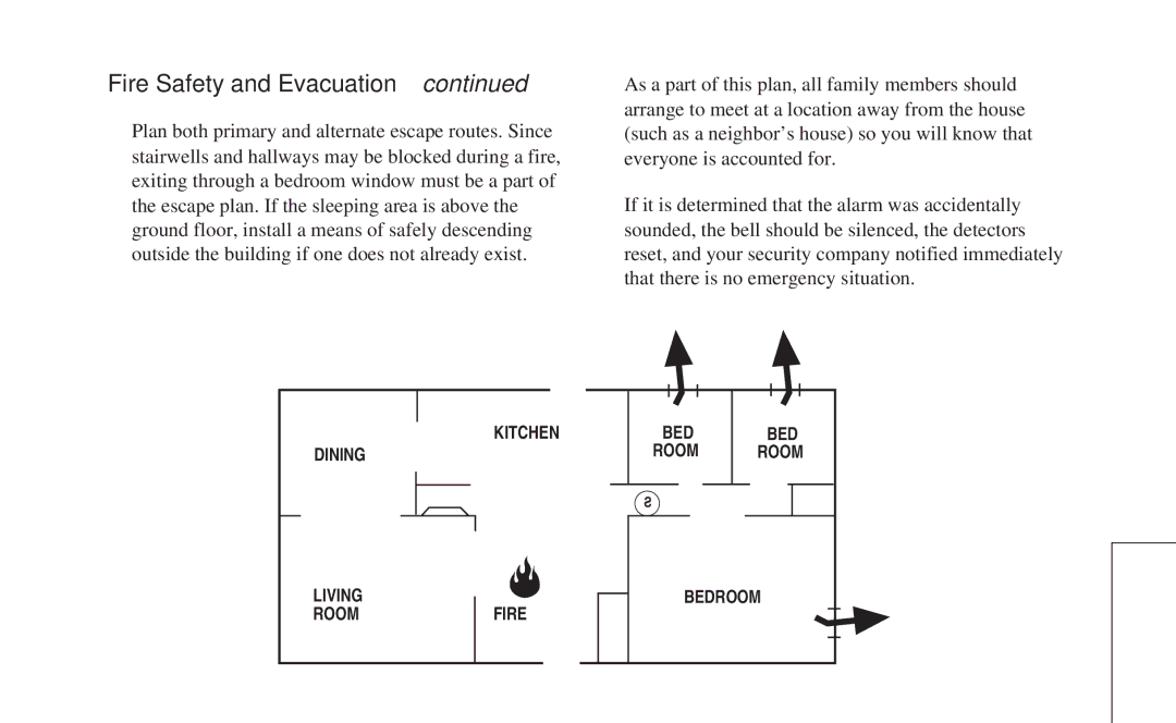 ADT Security Services 8112 manual Fire Safety and Evacuation 