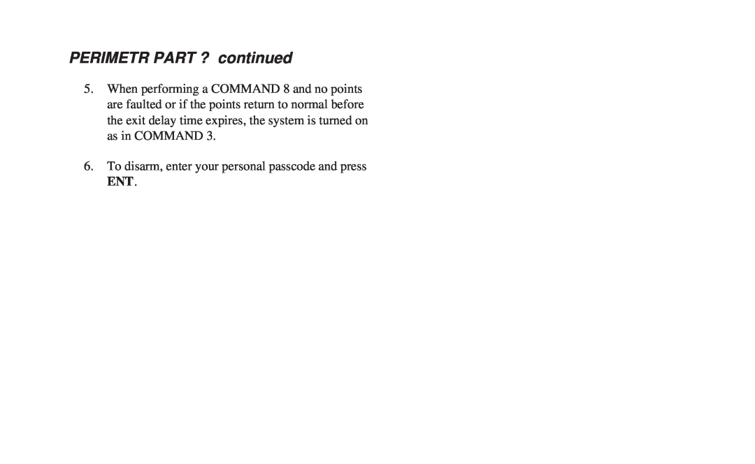 ADT Security Services 8112 manual PERIMETR PART ? continued 