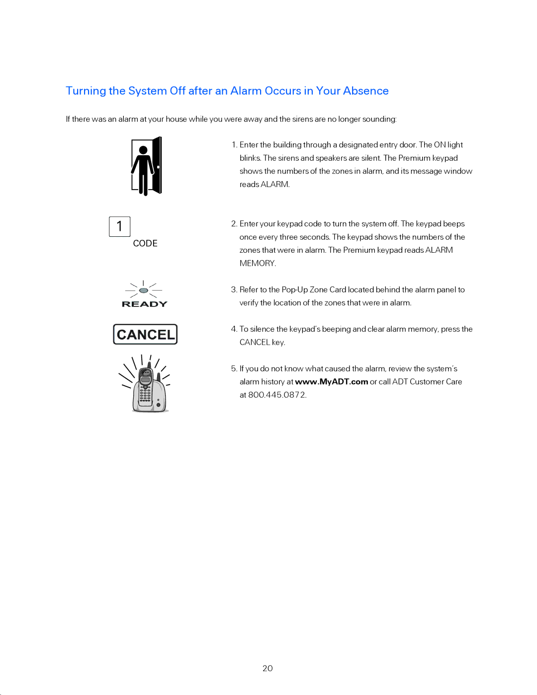 ADT Security Services BHS-3000C user manual Turning the System Off after an Alarm Occurs in Your Absence 