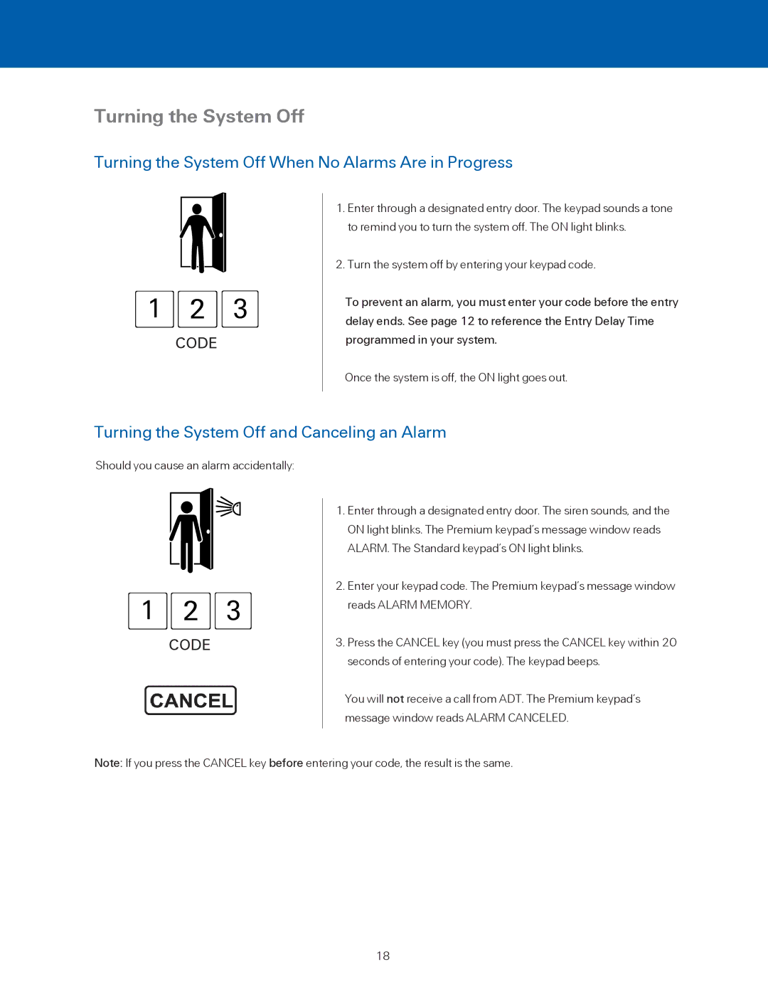 ADT Security Services BHS-4000A user manual Turning the System Off When No Alarms Are in Progress 