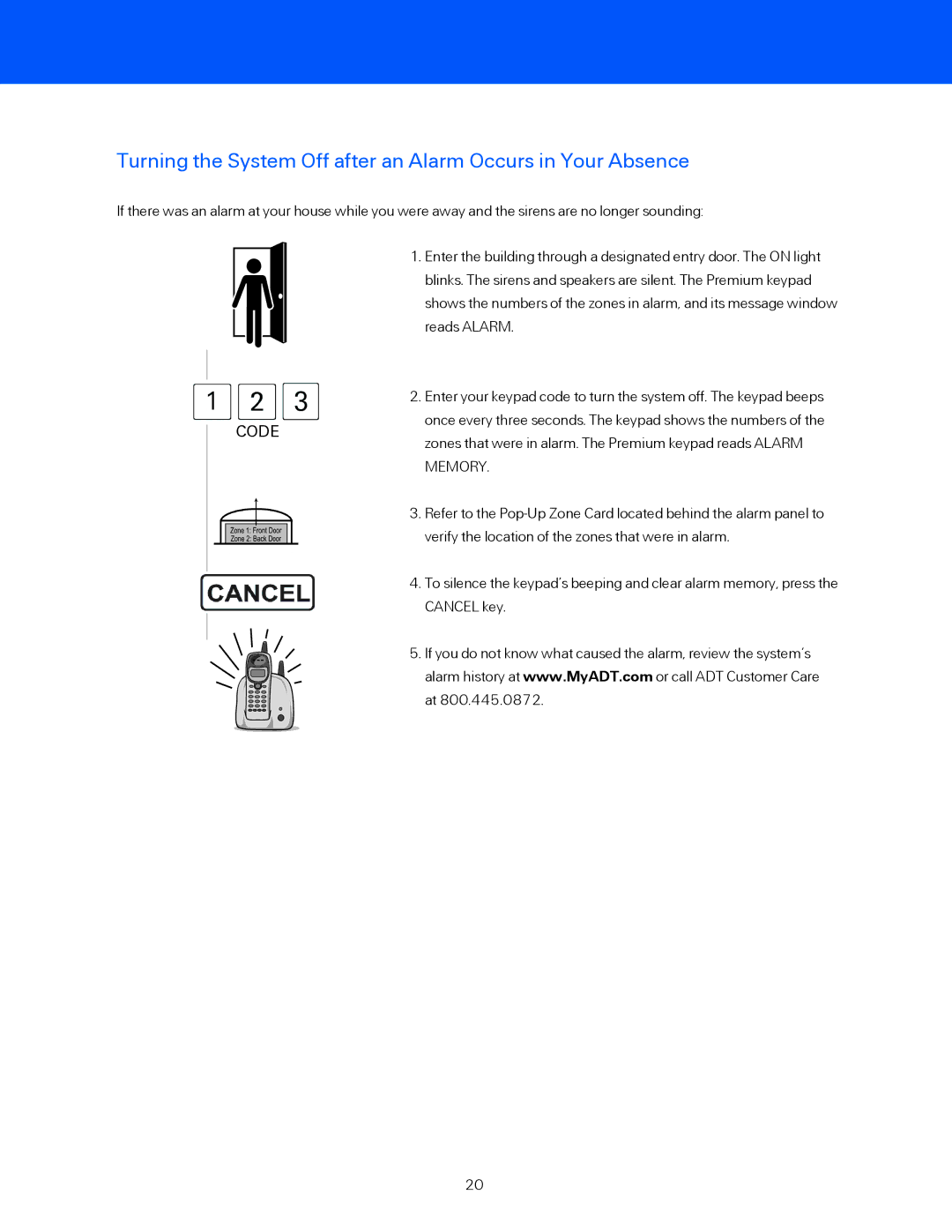 ADT Security Services BHS-4000A user manual Turning the System Off after an Alarm Occurs in Your Absence 