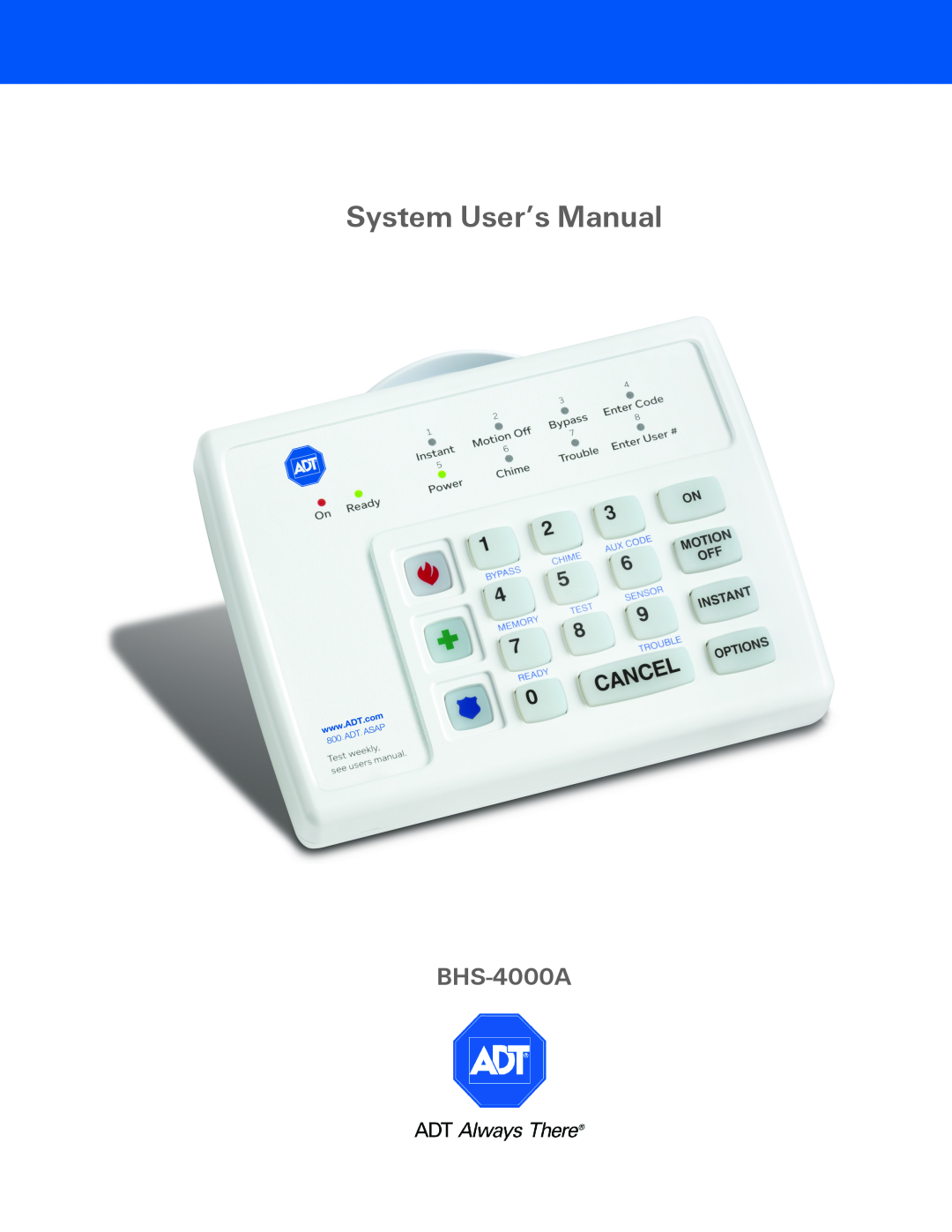 ADT Security Services BHS-4000A user manual 