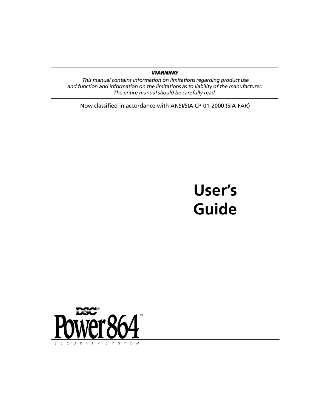 ADT Security Services Power 864 manual Power864TM 