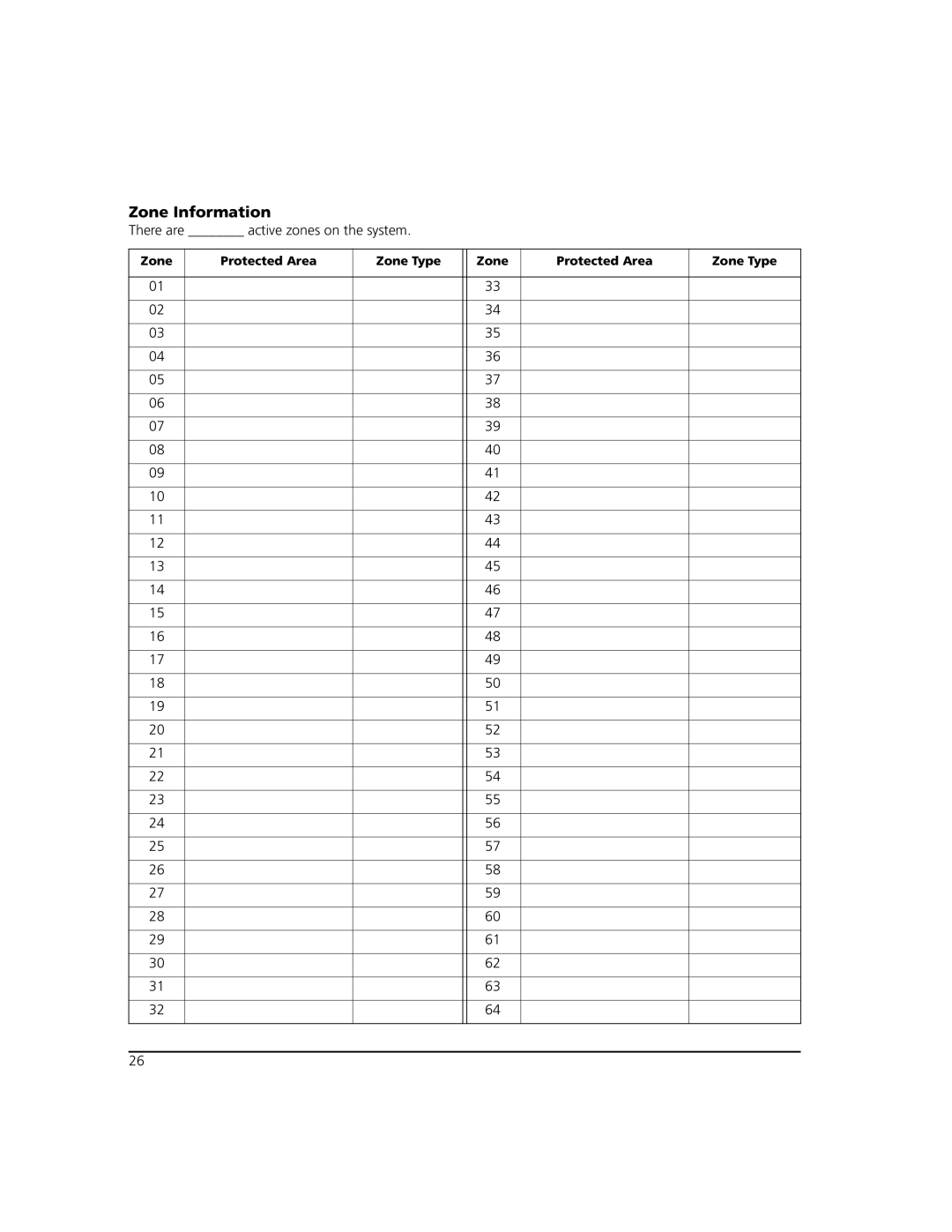 ADT Security Services Power 864 manual Zone Information 