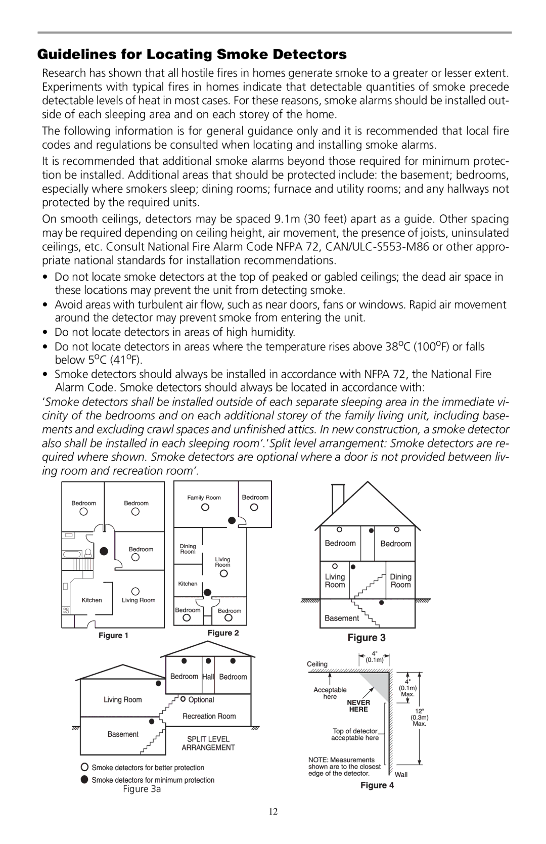 ADT Security Services SCW9045-433, SCW9047-433 manual Guidelines for Locating Smoke Detectors 