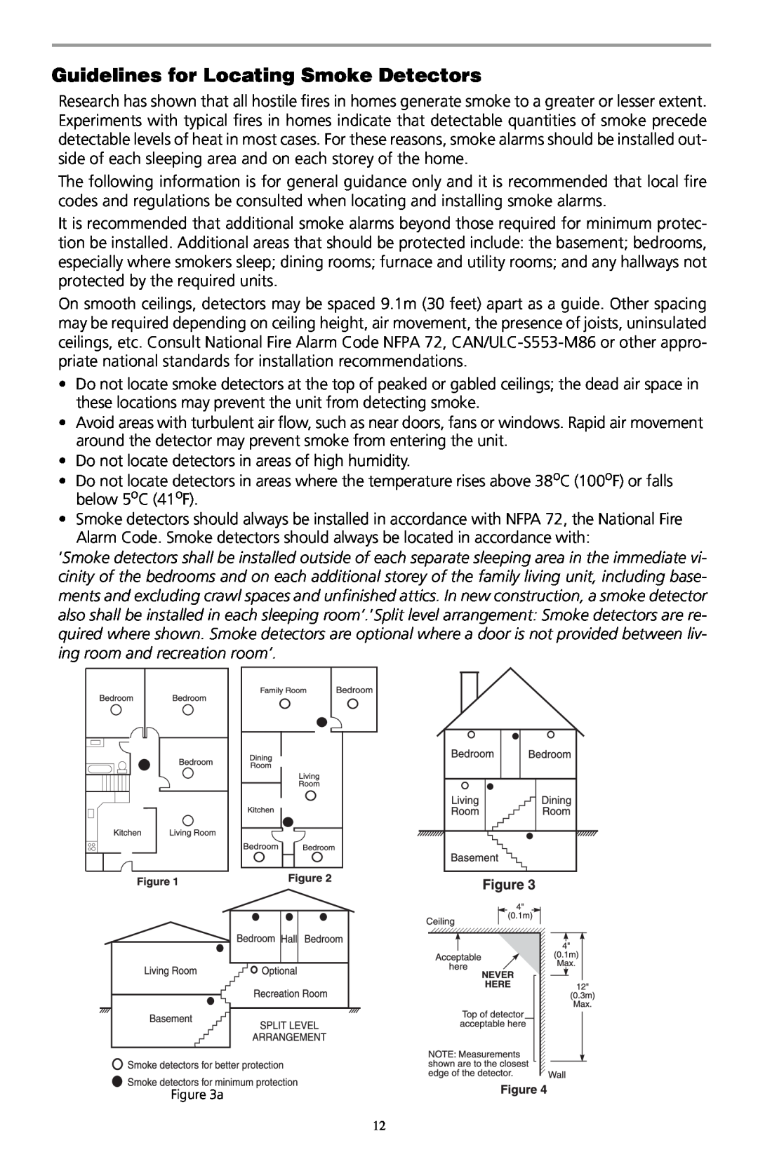 ADT Security Services SCW9045-433, SCW9047-433 manual Guidelines for Locating Smoke Detectors 