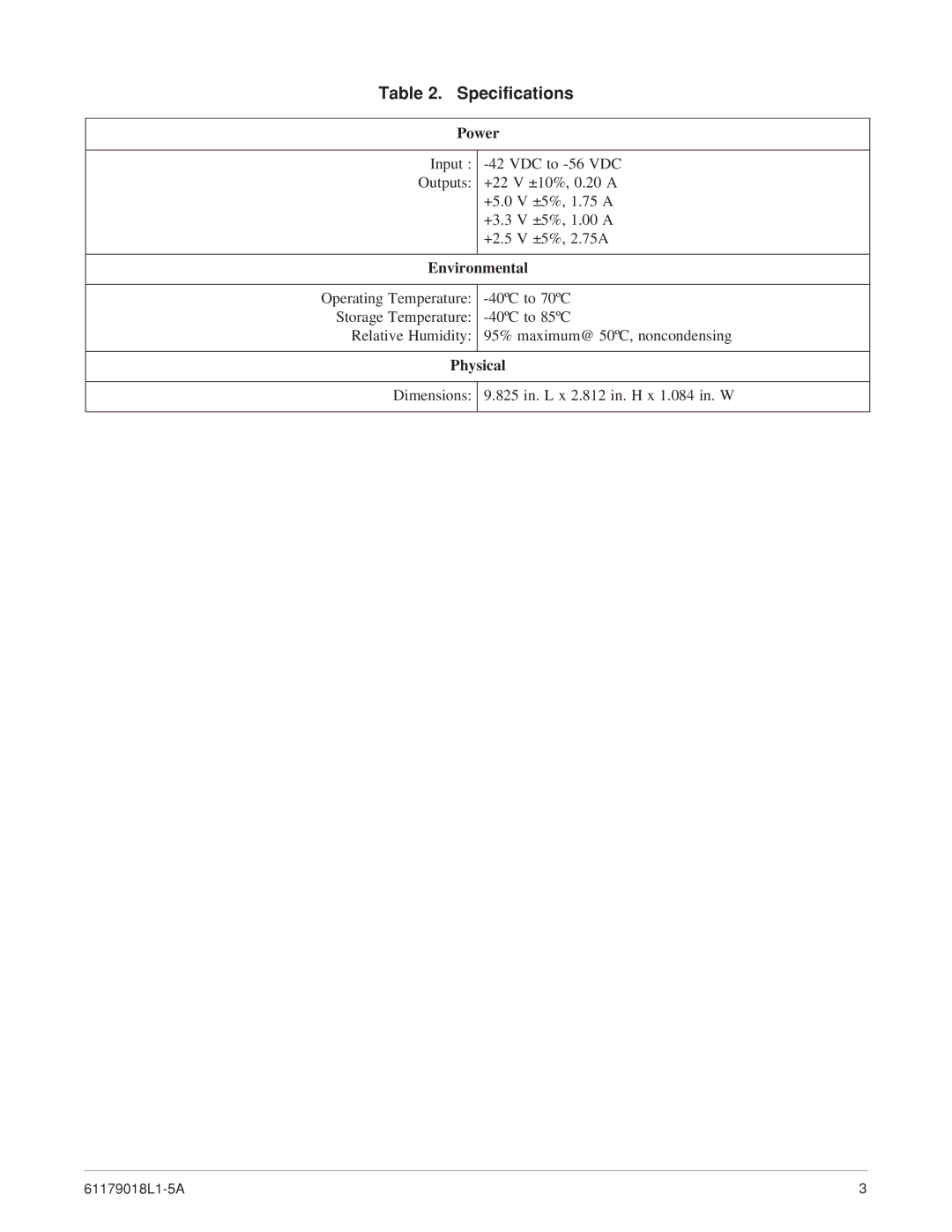 ADTRAN 1000 specifications Specifications, Power 