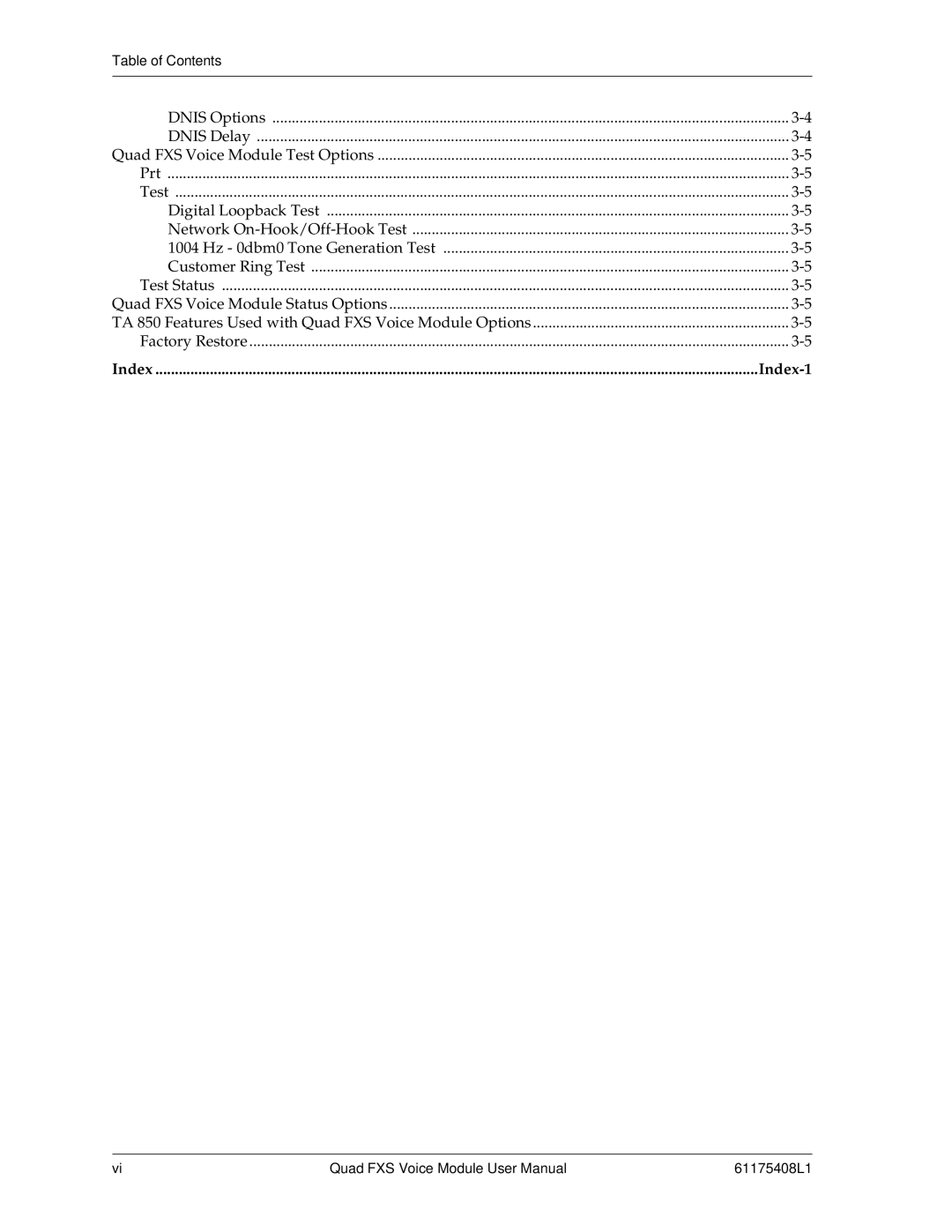 ADTRAN 1175408L1 user manual Index Index-1 