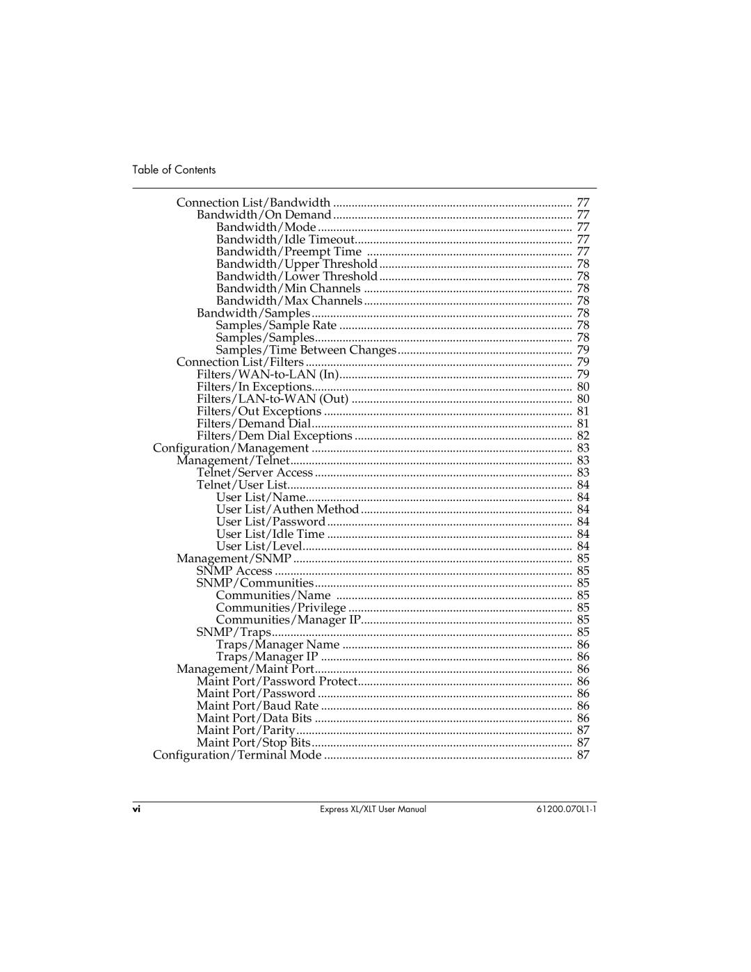 ADTRAN 1200070L1, 1200070L2 user manual Table of Contents 