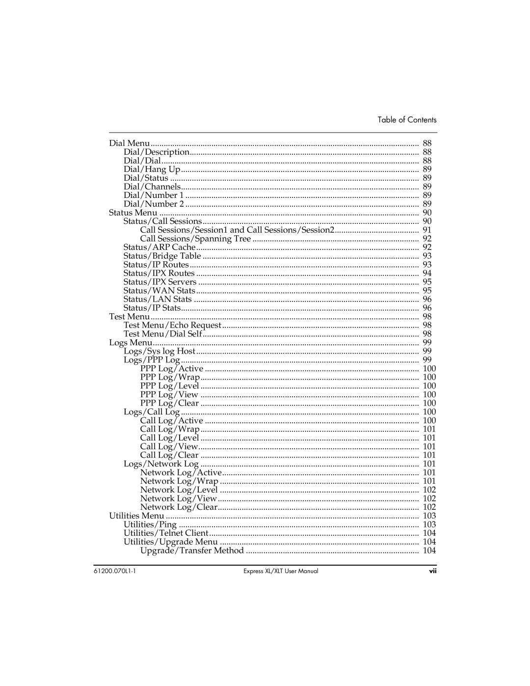 ADTRAN 1200070L2, 1200070L1 user manual Test Menu/Echo Request Test Menu/Dial Self 