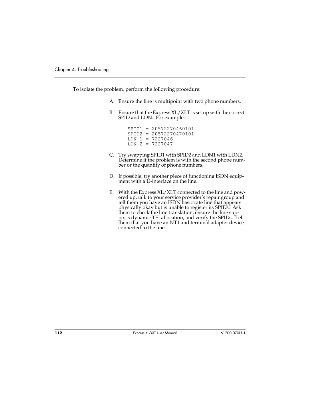 ADTRAN 1200070L1, 1200070L2 user manual 112 