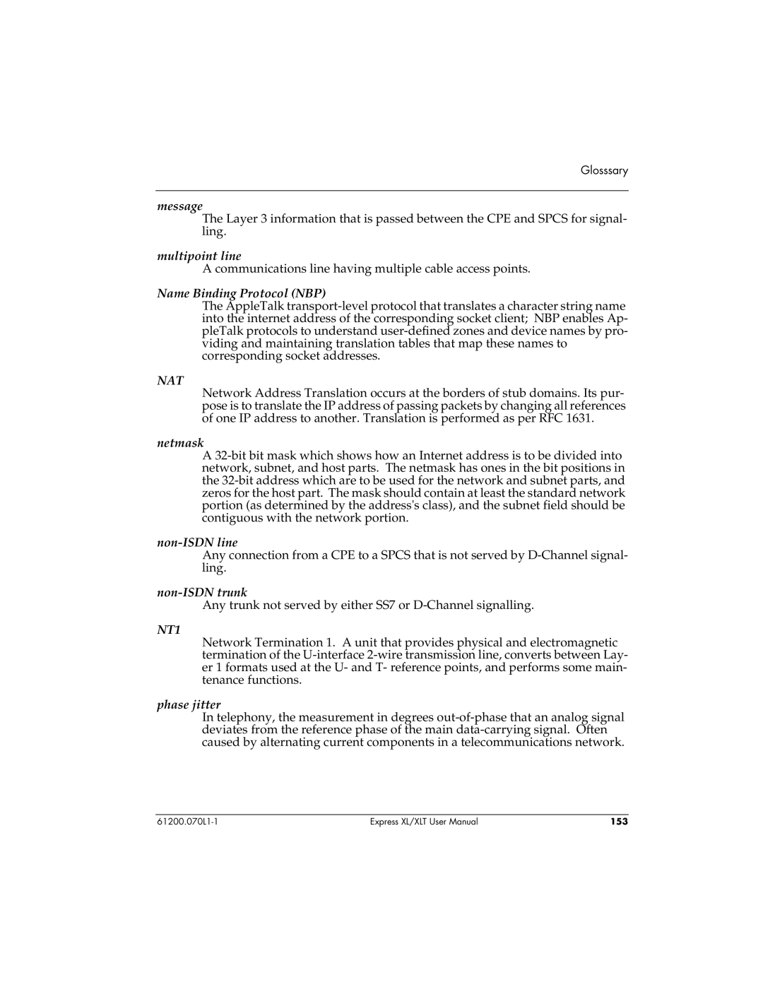 ADTRAN 1200070L2, 1200070L1 user manual Nat 