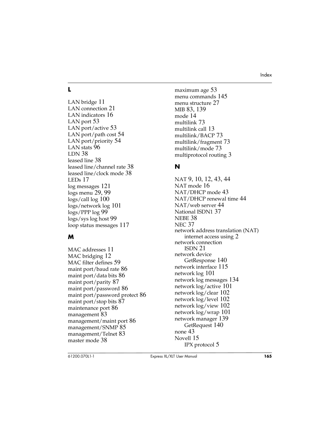 ADTRAN 1200070L2, 1200070L1 user manual 165 