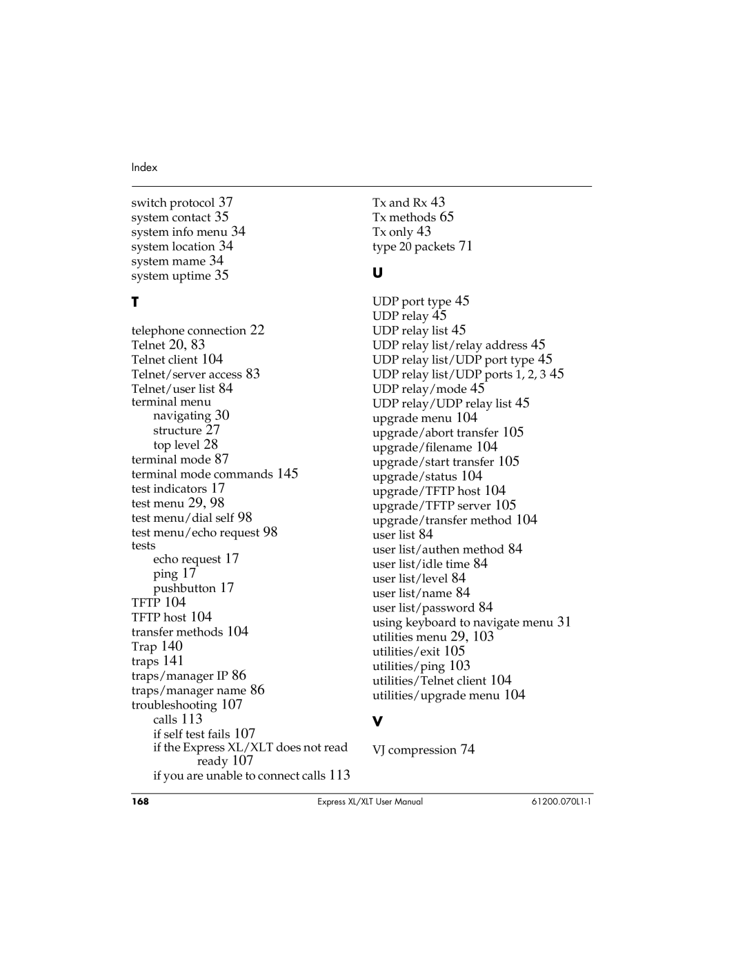 ADTRAN 1200070L1, 1200070L2 user manual 168 