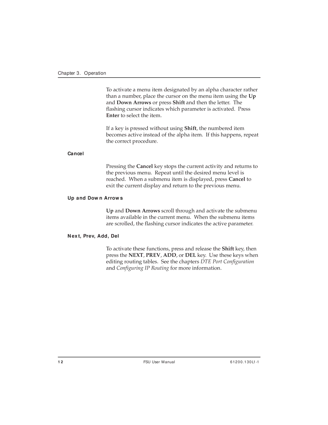 ADTRAN 1200130L1, 1200130L2 user manual Cancel 