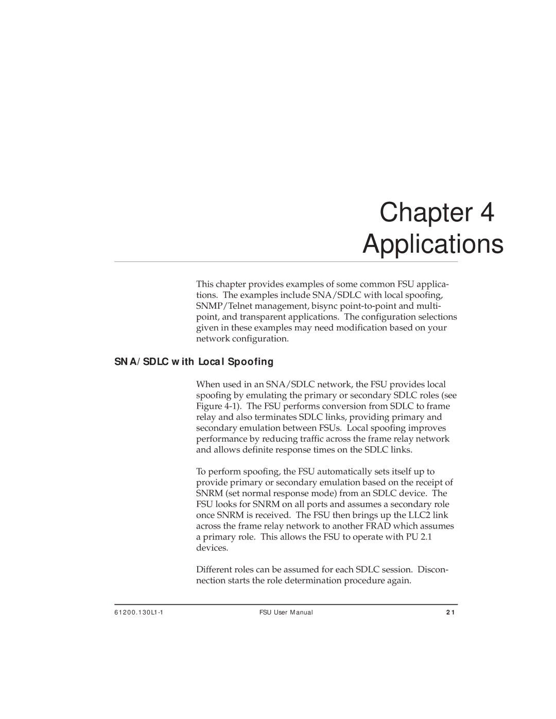 ADTRAN 1200130L2, 1200130L1 user manual Chapter Applications, SNA/SDLC with Local Spoofing 