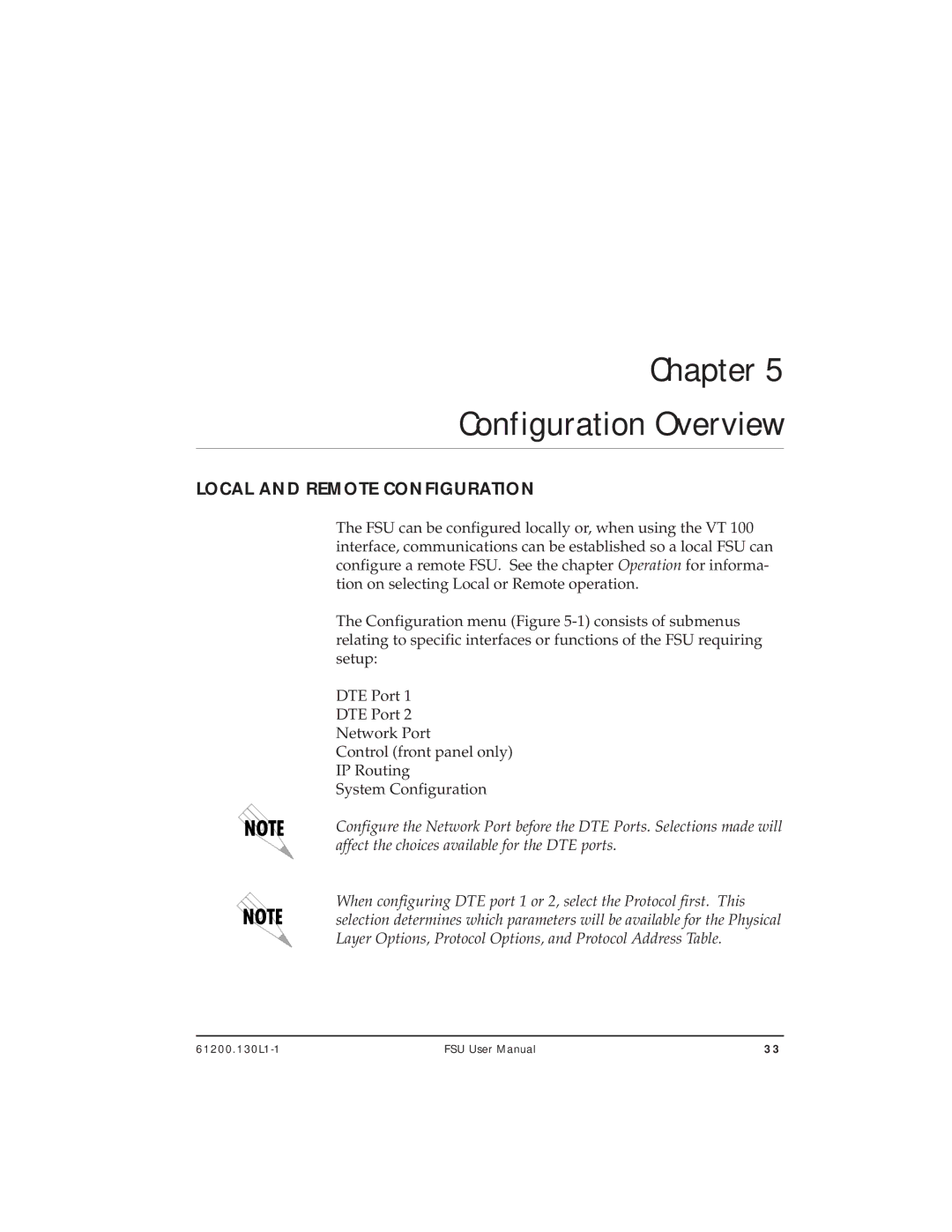 ADTRAN 1200130L2, 1200130L1 user manual Chapter, Local and Remote Configuration 