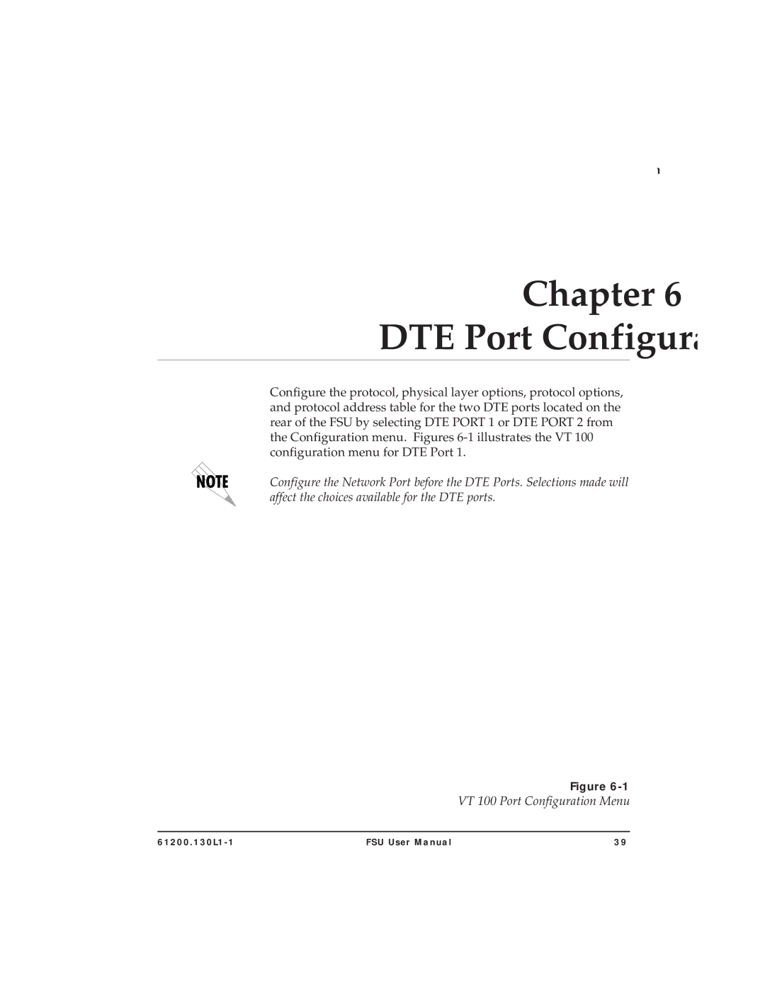 ADTRAN 1200130L2, 1200130L1 user manual DTE Port Configuration 