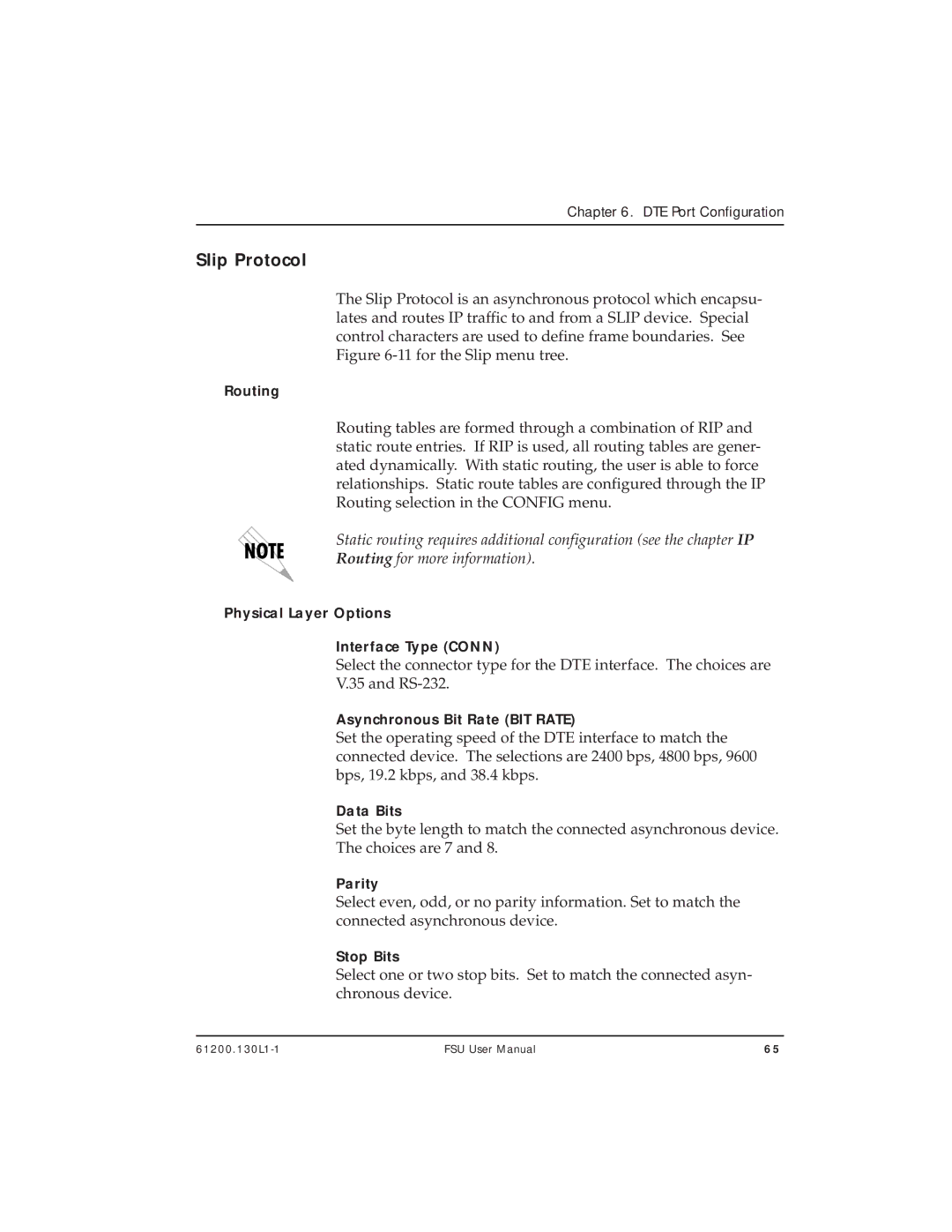 ADTRAN 1200130L2, 1200130L1 user manual Slip Protocol 