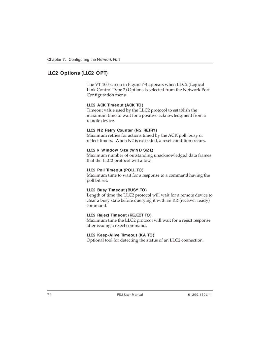 ADTRAN 1200130L1, 1200130L2 user manual LLC2 Options LLC2 OPT 