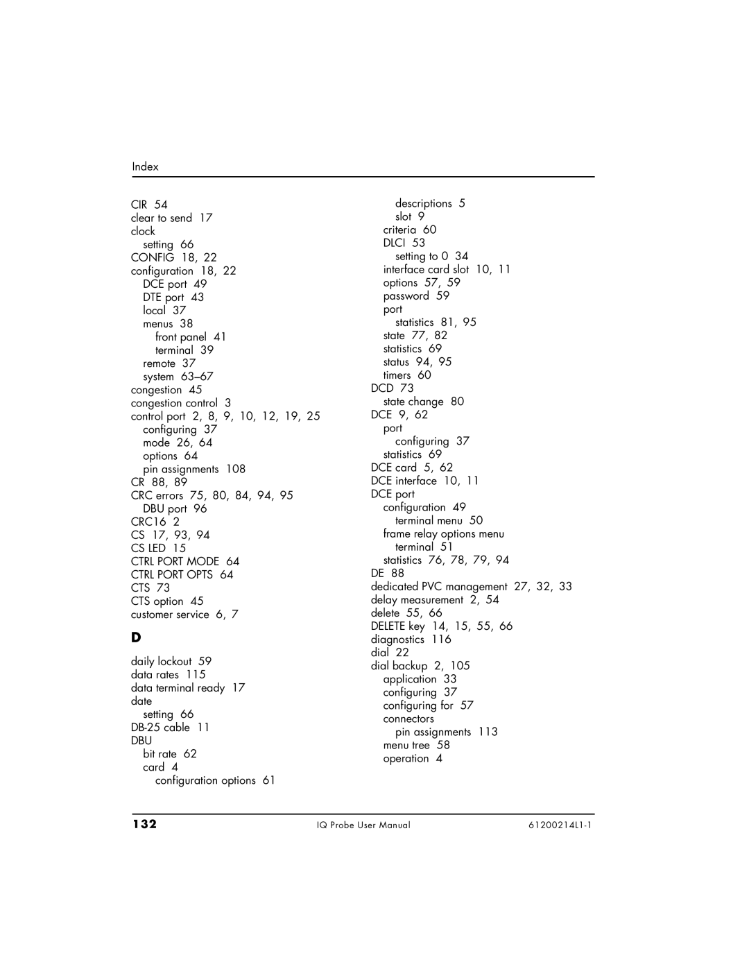 ADTRAN 1200214L1, 1204002L1, 1204006L1 user manual Dlci Config, 132 