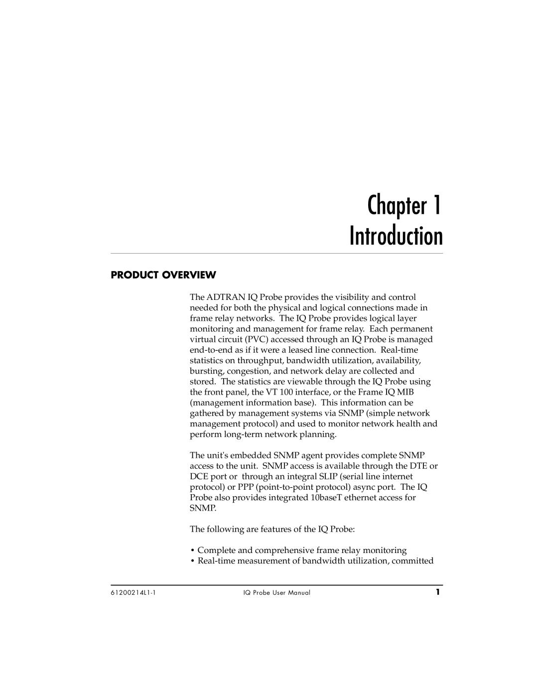 ADTRAN 1204002L1, 1200214L1, 1204006L1 user manual Chapter Introduction, Product Overview 