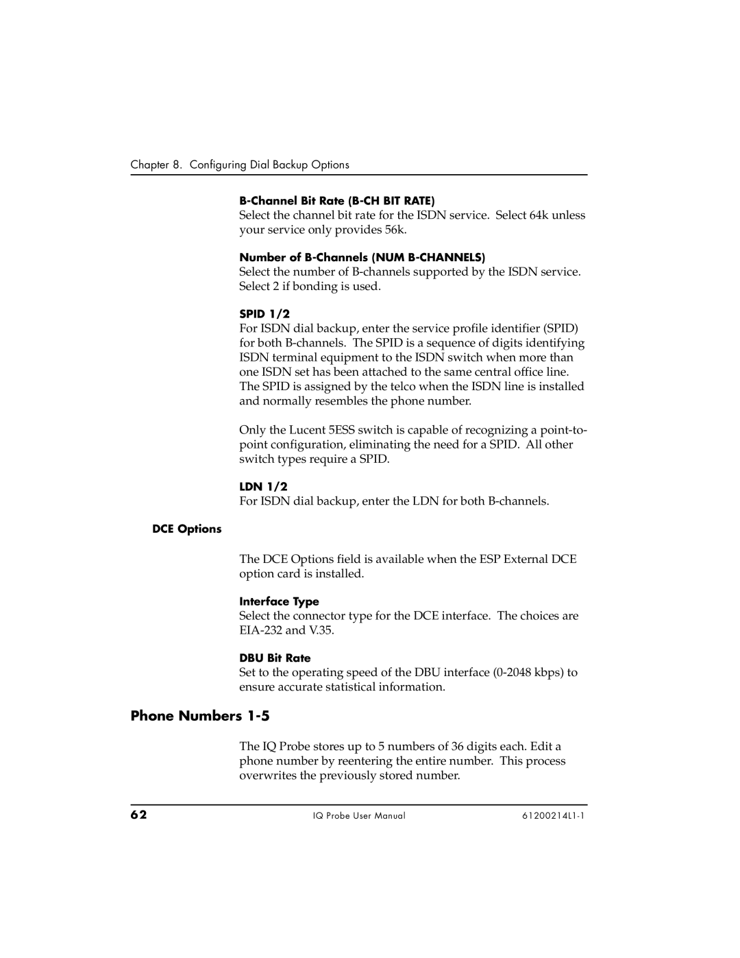 ADTRAN 1204006L1, 1200214L1, 1204002L1 user manual Phone Numbers 