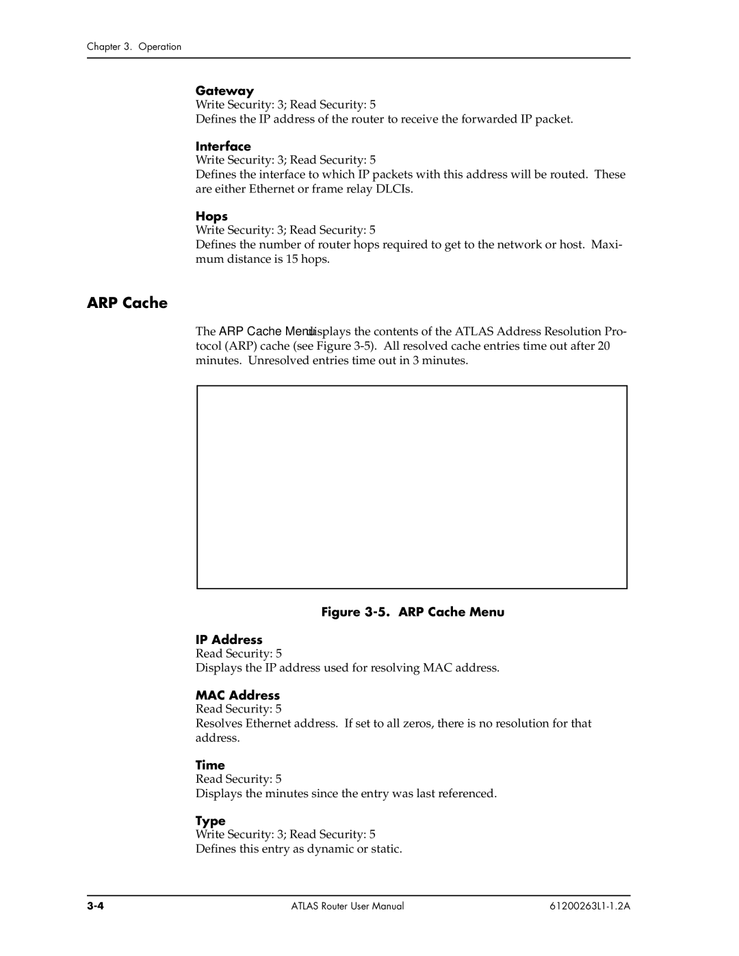 ADTRAN 1200263L1-1.2A user manual ARP Cache 