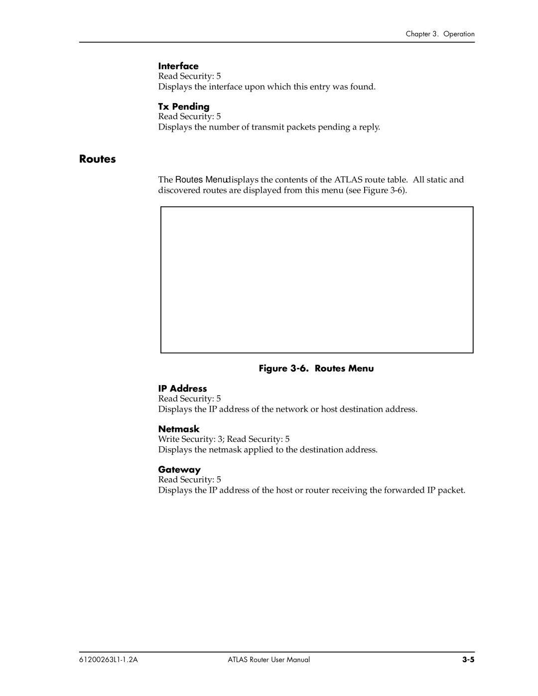 ADTRAN 1200263L1-1.2A user manual Routes, Tx Pending 