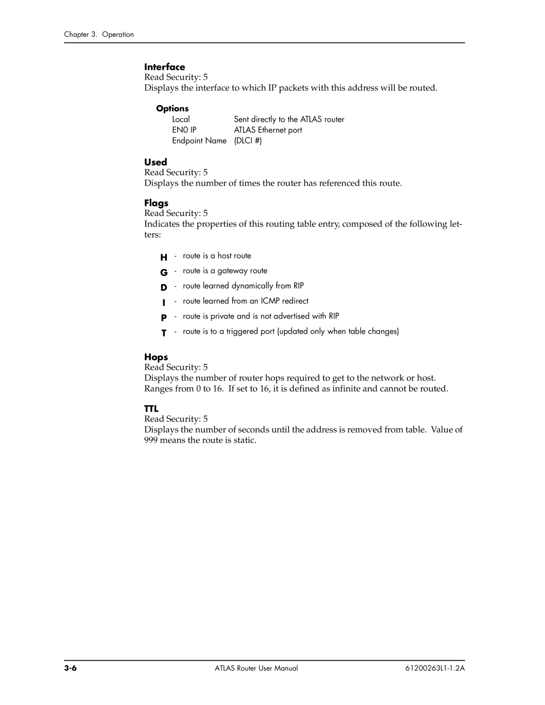 ADTRAN 1200263L1-1.2A user manual Used, Flags 