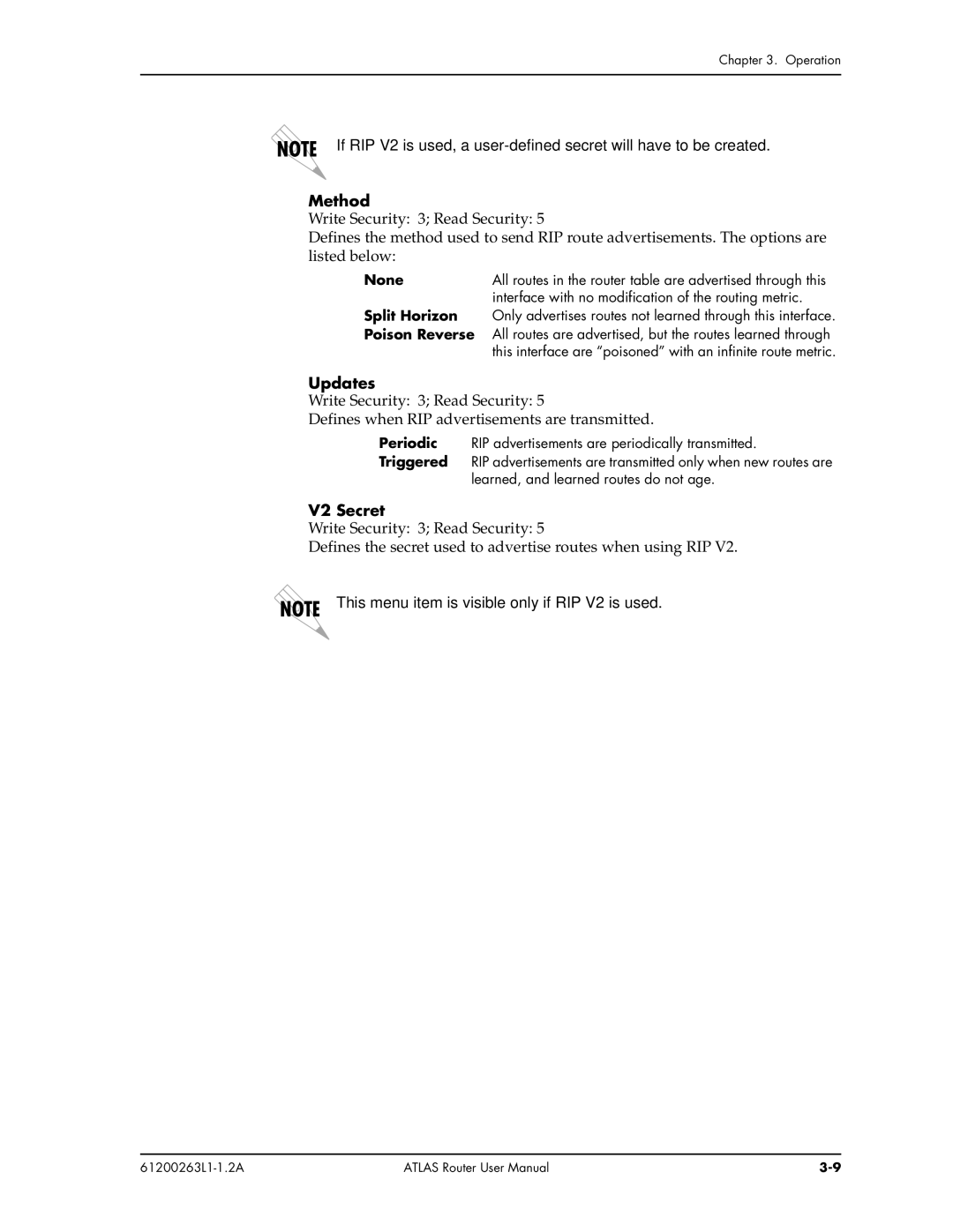 ADTRAN 1200263L1-1.2A user manual Method, Updates, V2 Secret 