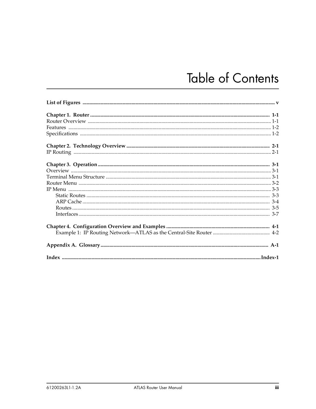 ADTRAN 1200263L1-1.2A user manual Table of Contents 