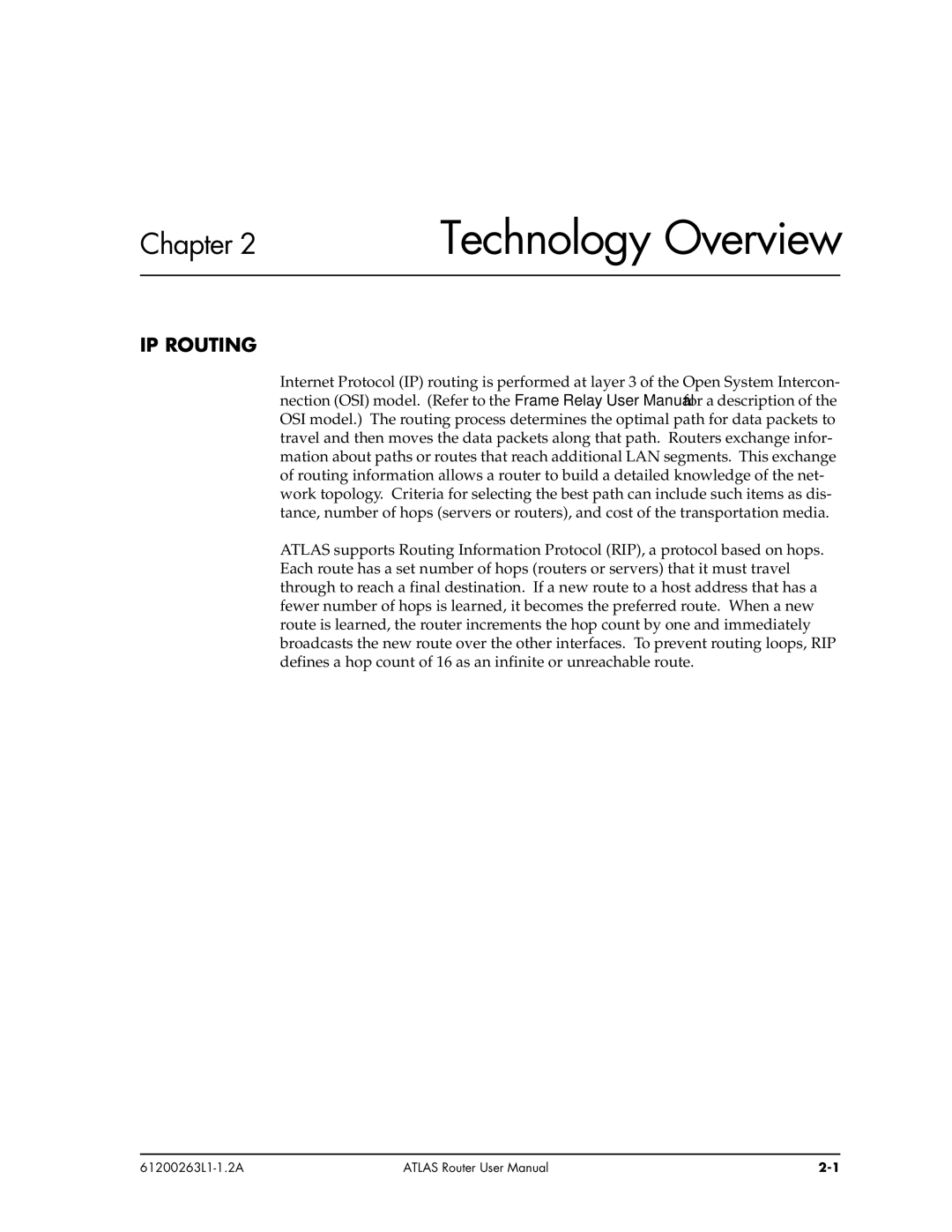 ADTRAN 1200263L1-1.2A user manual Technology Overview, IP Routing 