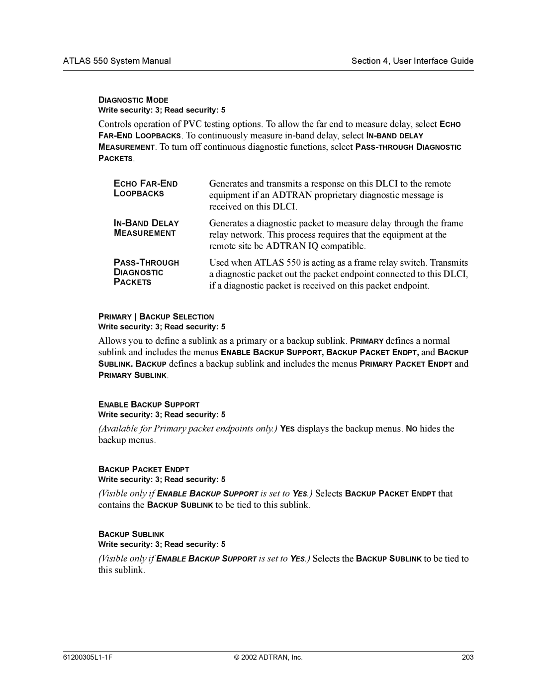 ADTRAN 1200305L1 system manual Diagnostic Mode 