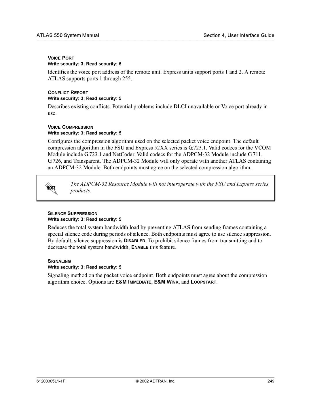 ADTRAN 1200305L1 system manual Voice Port 