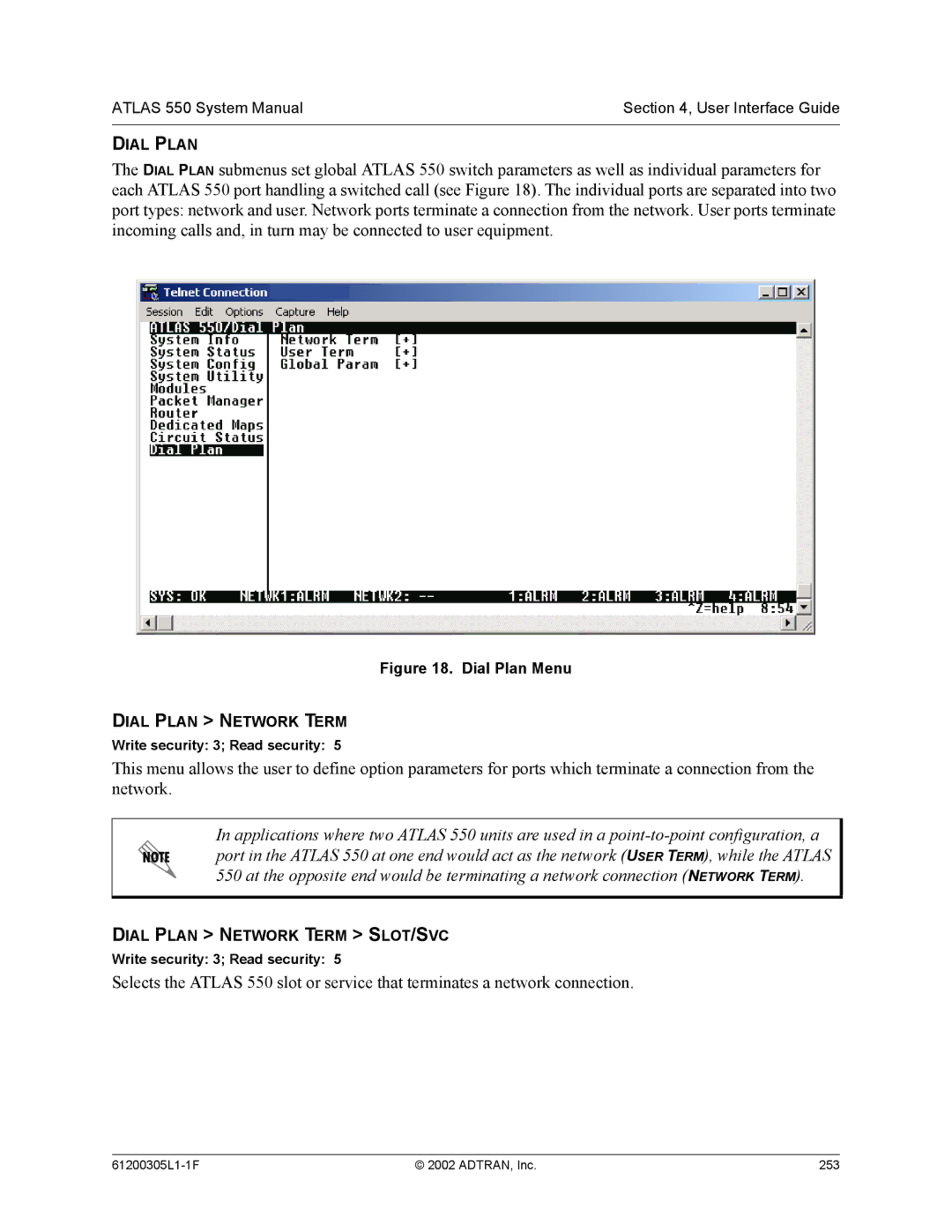 ADTRAN 1200305L1 system manual Dial Plan 