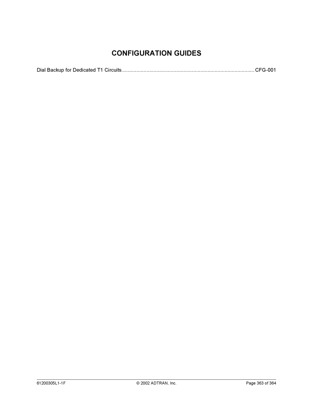 ADTRAN 1200305L1 system manual Configuration Guides 