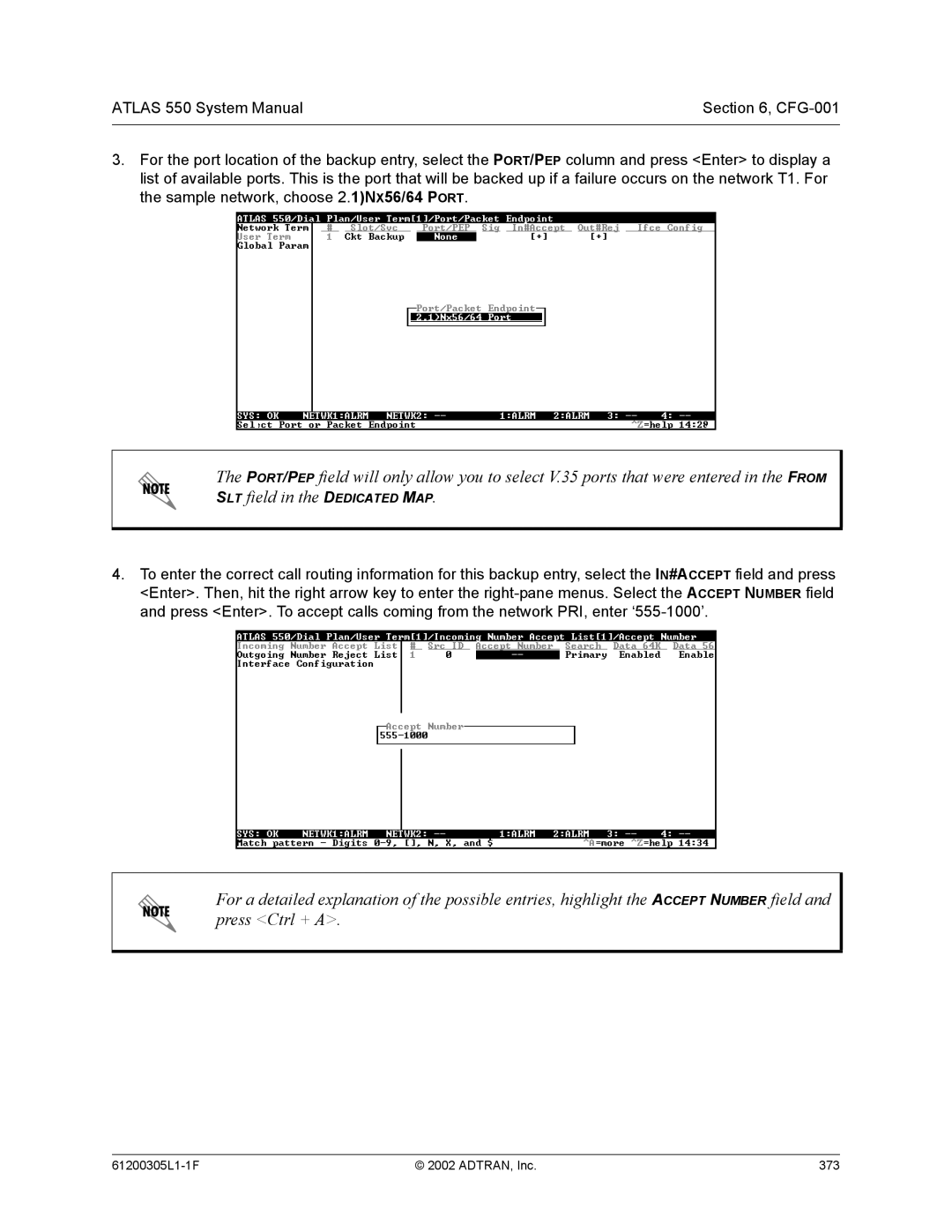 ADTRAN 1200305L1 system manual SLT field in the Dedicated MAP 