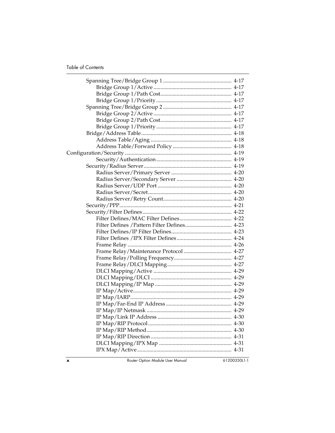 ADTRAN 1200350L1 user manual Table of Contents 