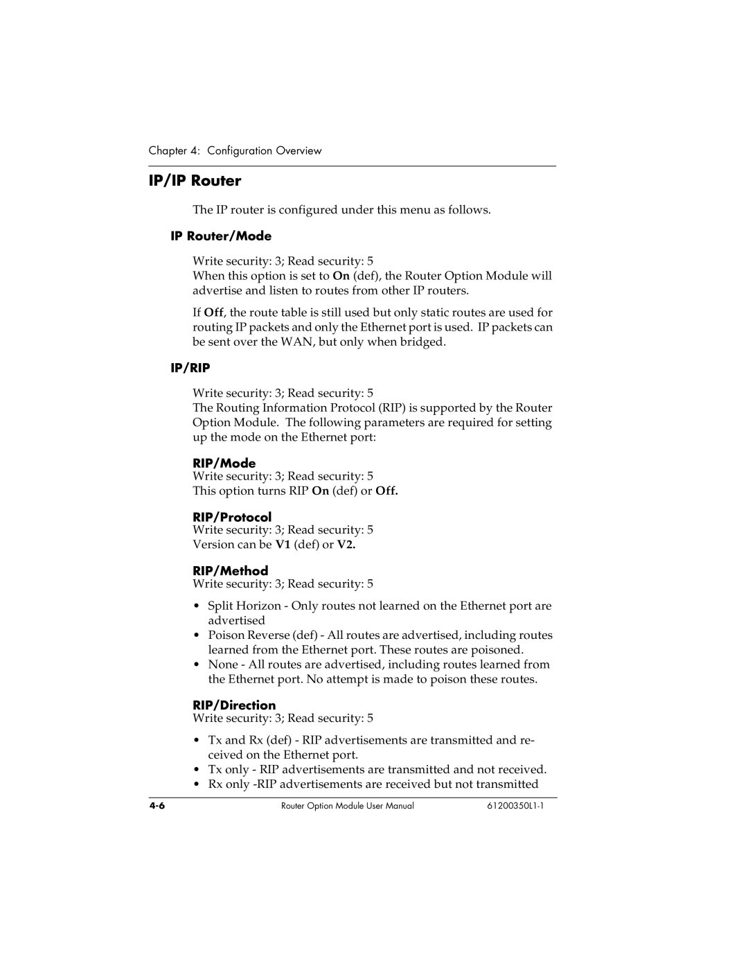 ADTRAN 1200350L1 user manual IP/IP Router 