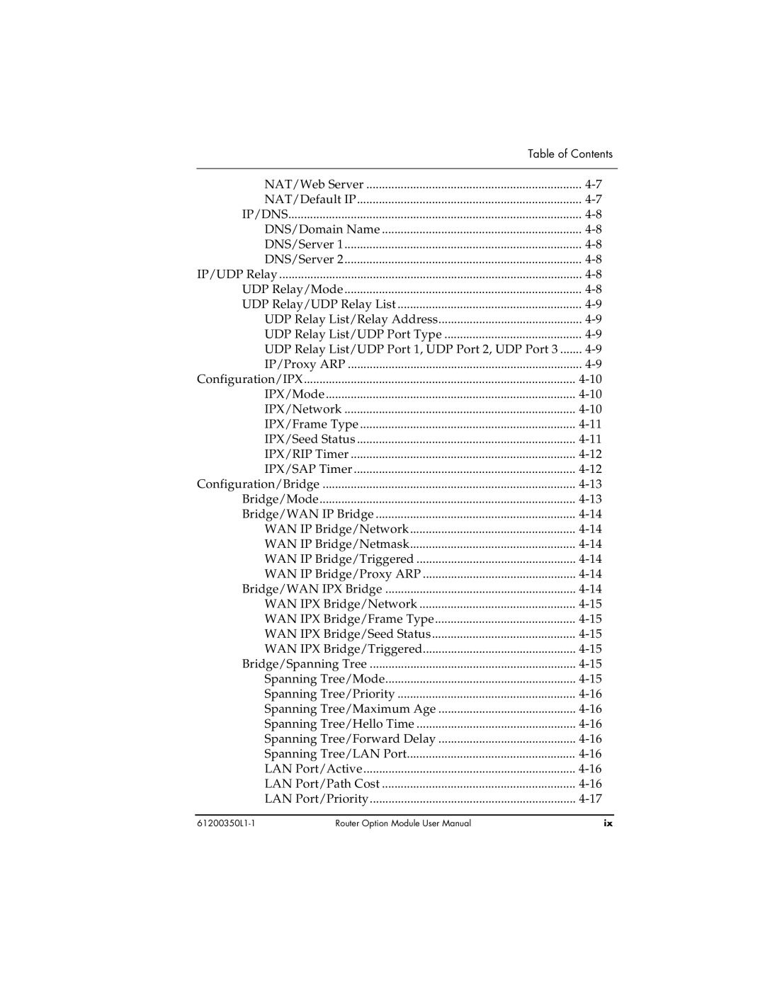 ADTRAN 1200350L1 user manual Ip/Dns 