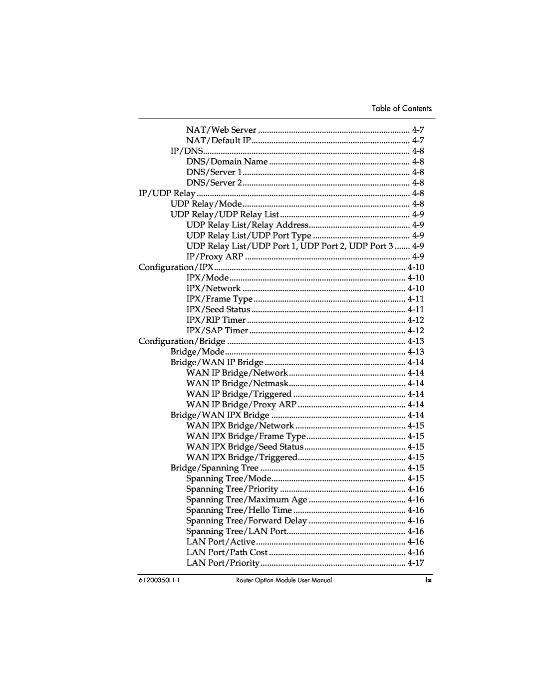 ADTRAN 1200350L1 user manual Table of Contents 
