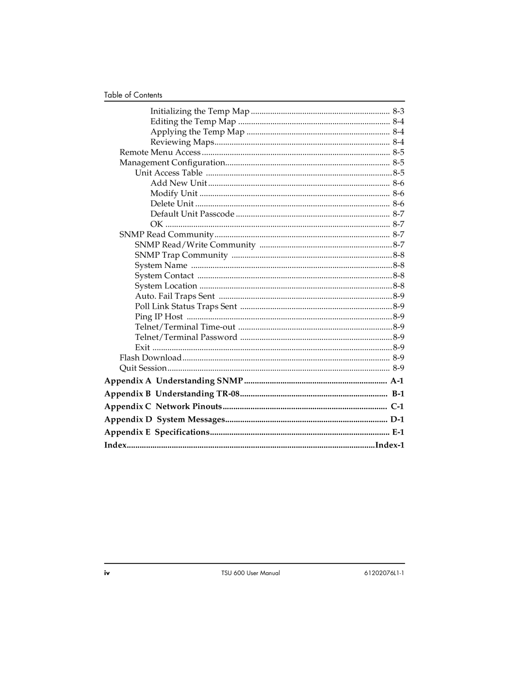 ADTRAN 1202076L2#DC, 1202076L1#DC user manual Table of Contents 