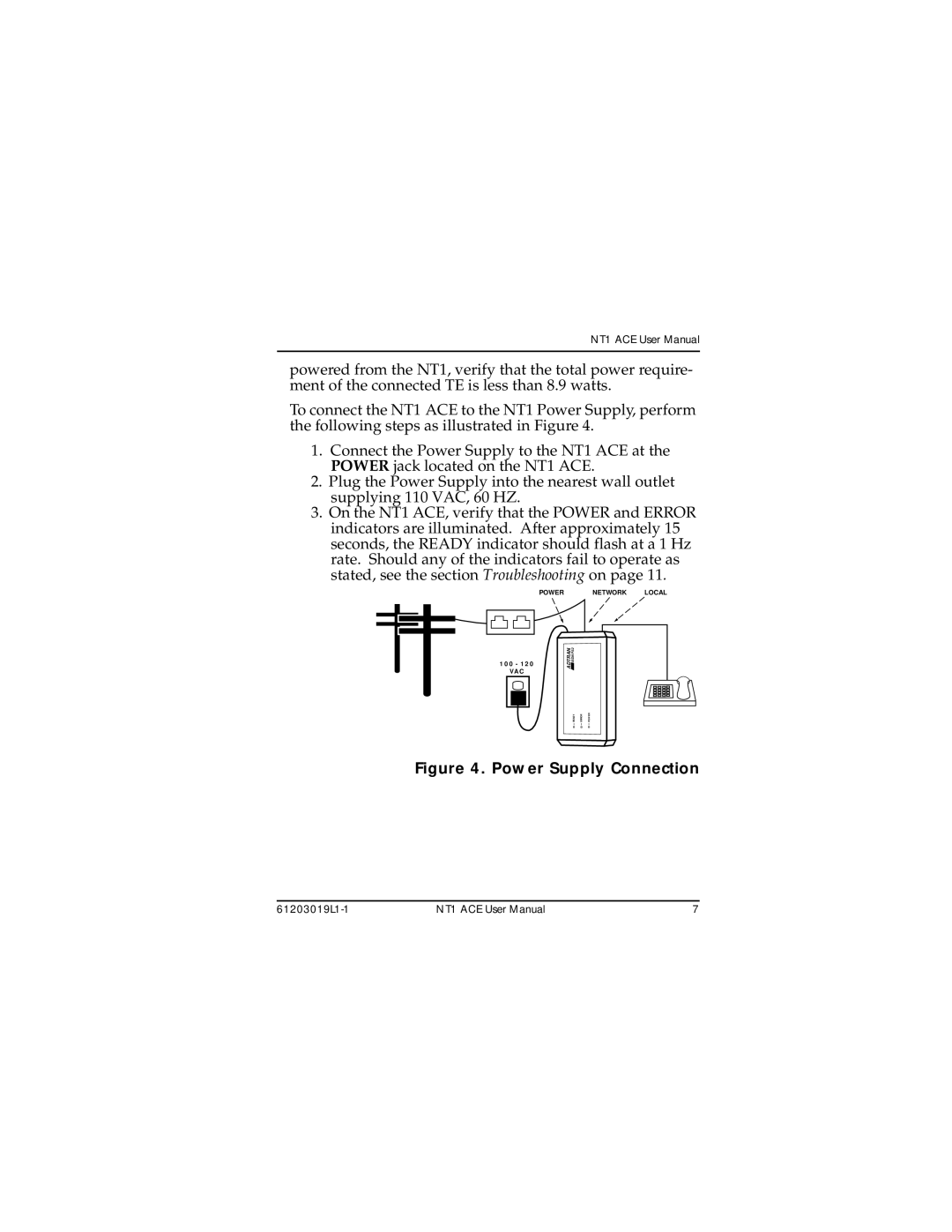 ADTRAN 1203019L3, 1203019L2, 203019L1 user manual Power Supply Connection 