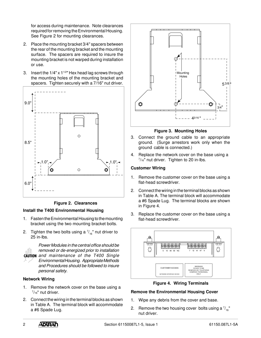 ADTRAN 19 warranty Network Wiring, Customer Wiring 