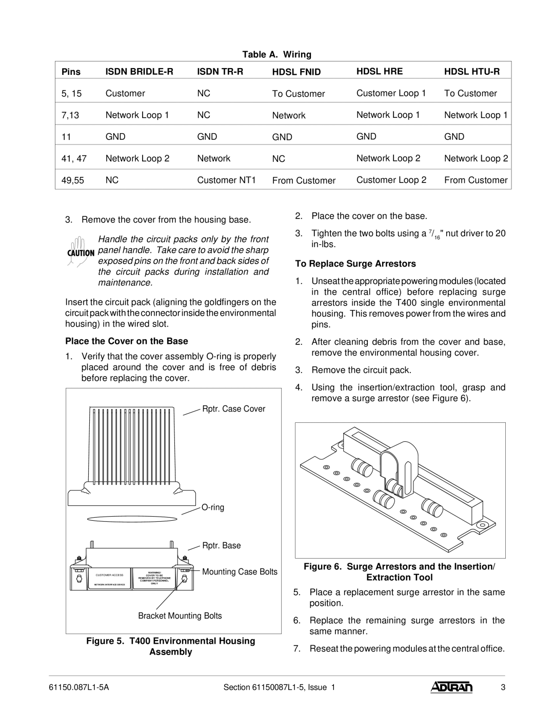 ADTRAN 19 warranty Isdn BRIDLE-R Isdn TR-R Hdsl Fnid Hdsl HRE Hdsl HTU-R 