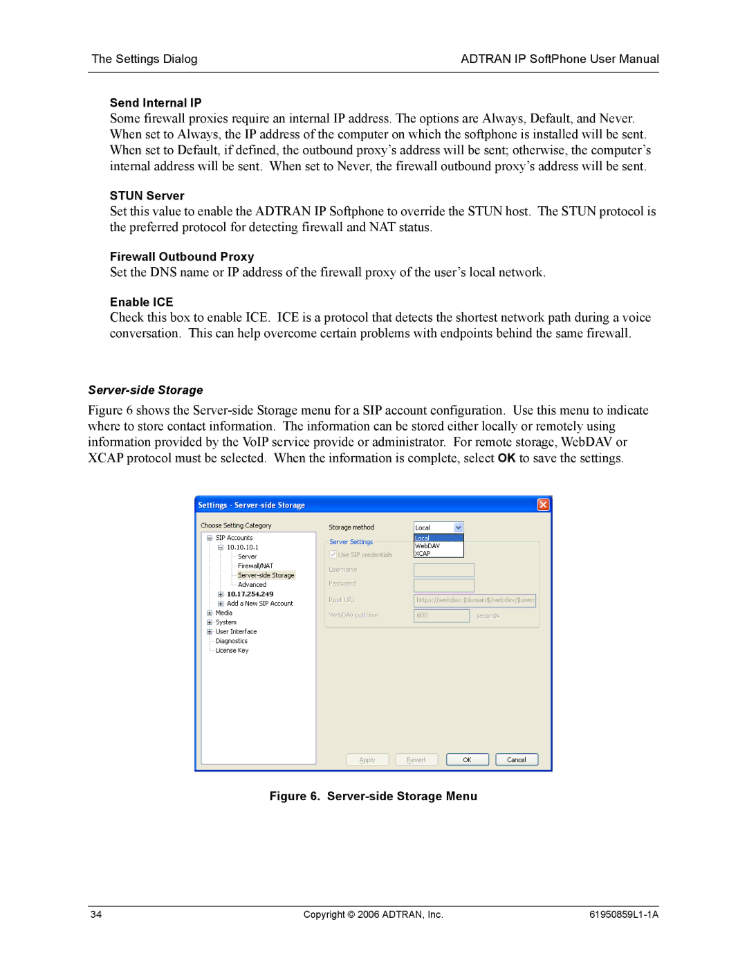 ADTRAN 1950859L1 user manual Server-side Storage 