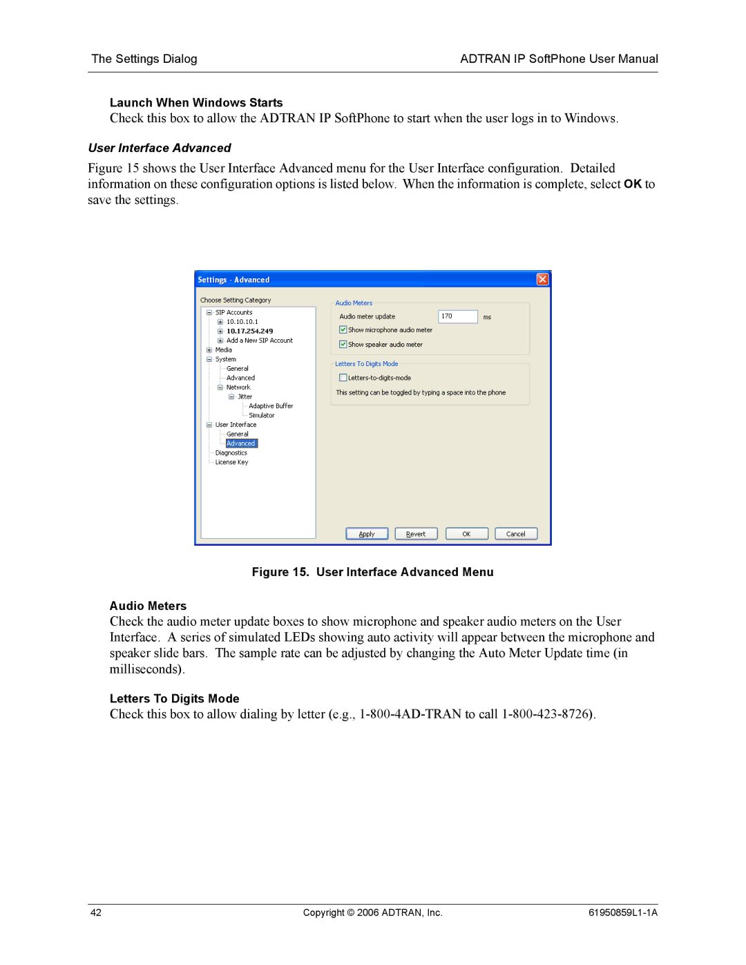 ADTRAN 1950859L1 user manual User Interface Advanced 