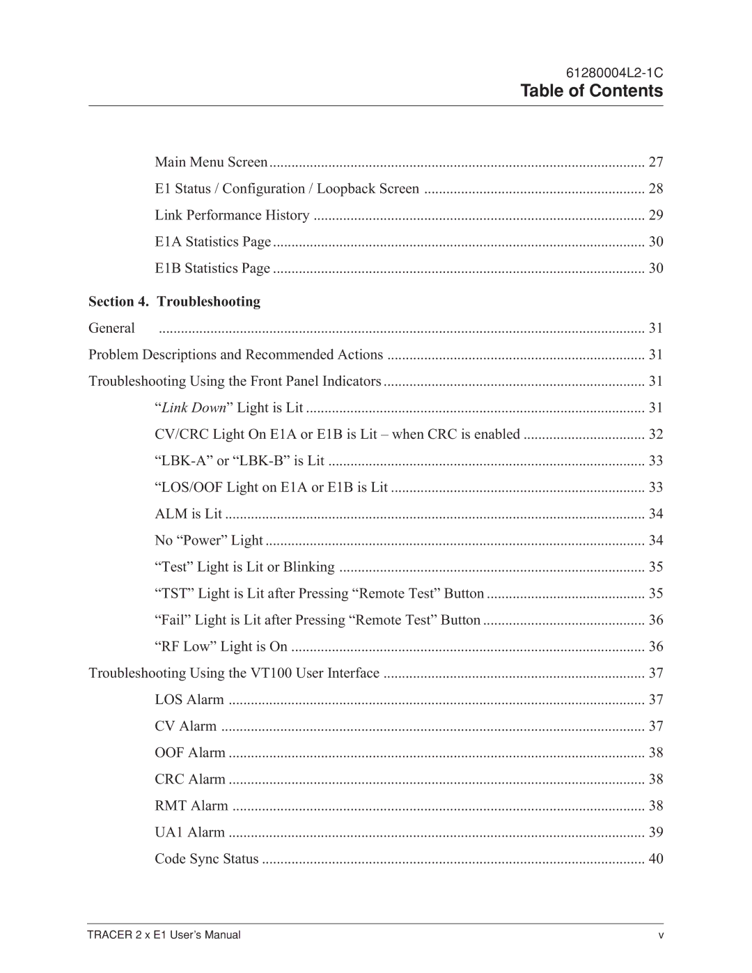 ADTRAN 2 x E1 user manual Troubleshooting 