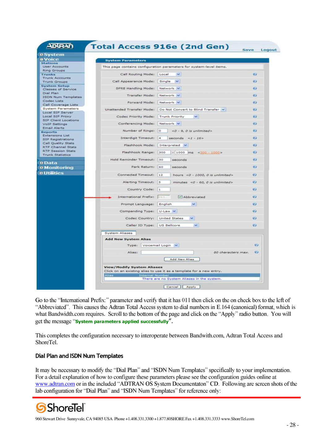 ADTRAN 220T1 manual Dial Plan and Isdn Num Templates 